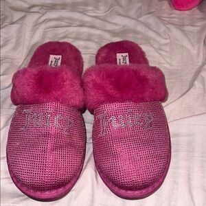 Juicy Couture Fuchsia Rhinestone Slippers